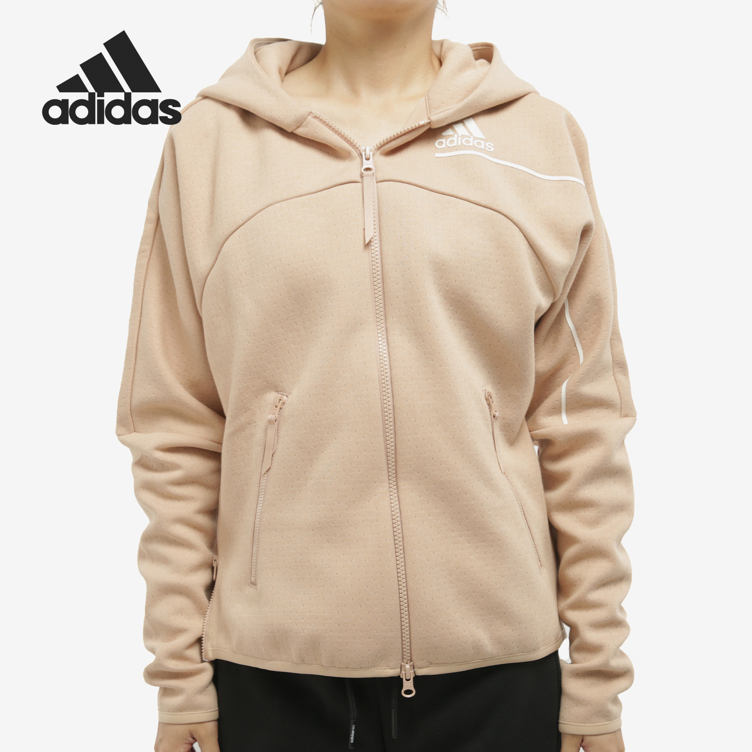 Adidas/阿迪达斯正品W ZNE Hd 女子连帽运动夹克外套 GN6739