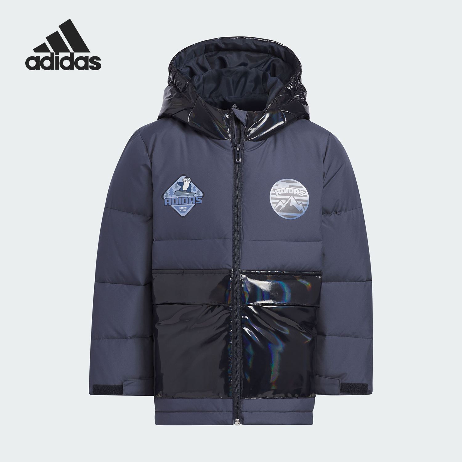 Adidas/阿迪达斯正品冬季新款小童保暖运动连帽羽绒服IS4869