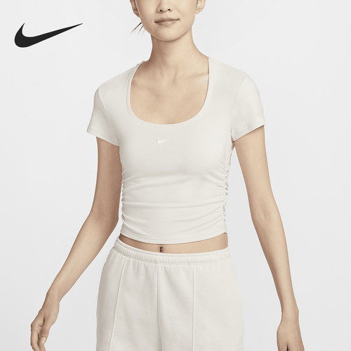 Nike/耐克正品新款女士时尚刺绣休闲运动短袖T恤FZ7991-104