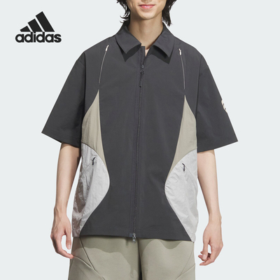 Adidas/阿迪达斯正品新款男士运动休闲宽松短袖衬衫JL9960