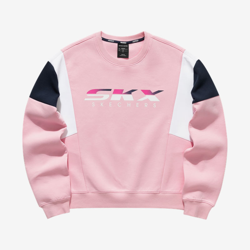 Skechers/斯凯奇正品21SS街舞复古系列女子时尚休闲卫衣套头衫