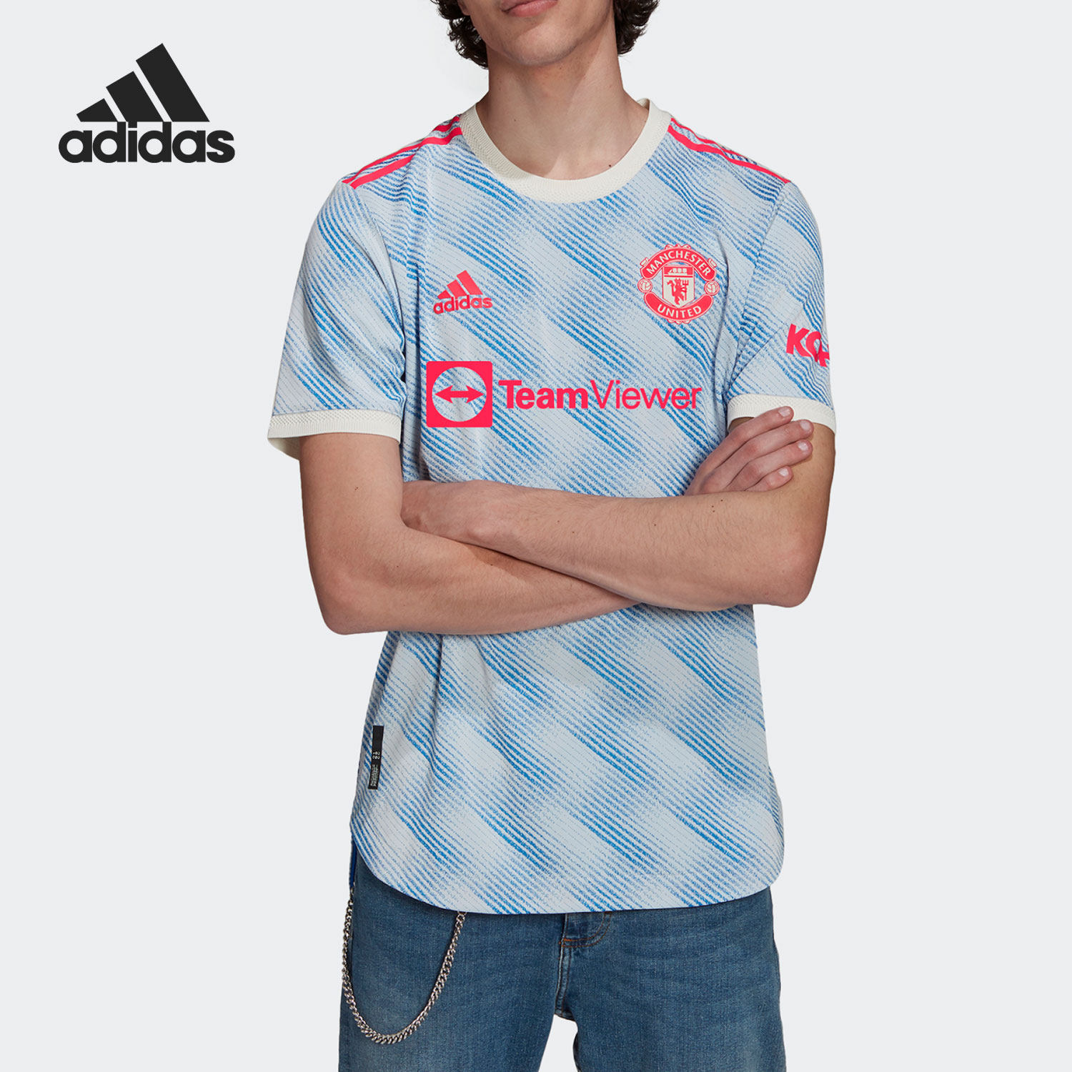 Adidas/阿迪达斯正品休闲男子时尚潮流足球训练短袖 GM4622
