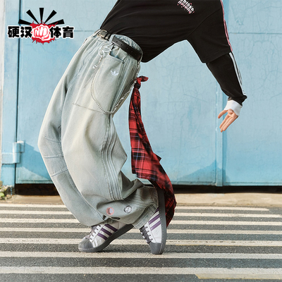 Adidas/阿迪达斯正品三叶草男士时尚经典运动弯刀牛仔长裤KT6366