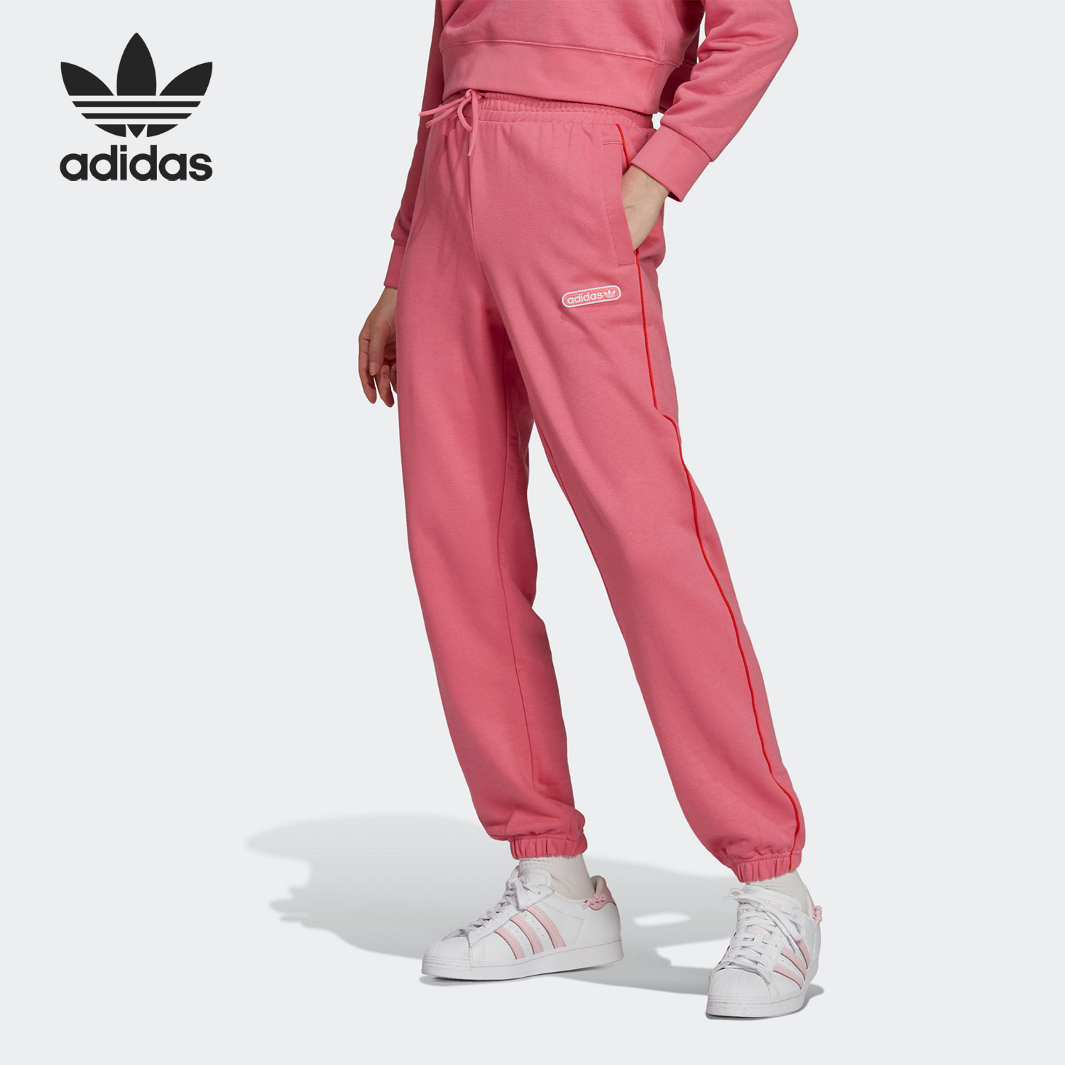 Adidas/阿迪达斯正品休闲三叶草女子时尚潮流运动长裤 HL0031