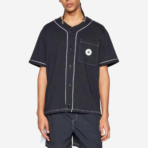 Converse/匡威正品新款男子纯色单排扣短袖衬衫T恤10026824-A02