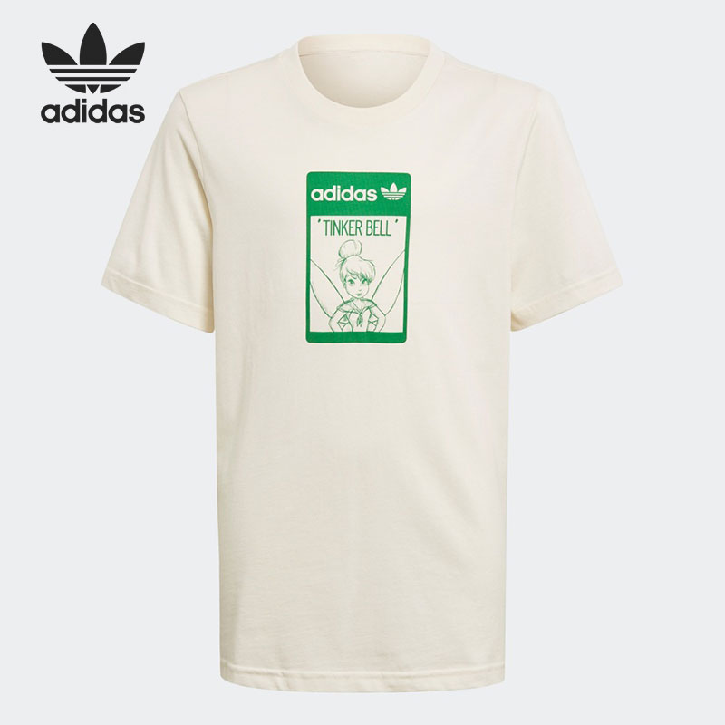 Adidas/阿迪达斯正品当季新款大童圆领印花透气运动T恤GN4199