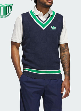 Adidas/阿迪达斯正品三叶草男士无袖高尔夫运动针织马甲JN9736