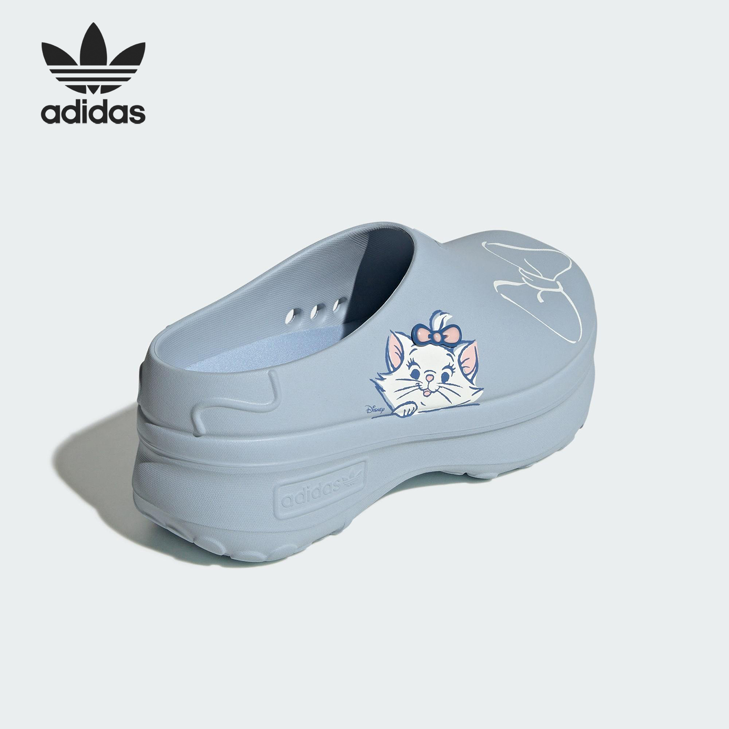 Adidas/阿迪达斯正品三叶草女士时尚可爱休闲厚底拖鞋JR4245