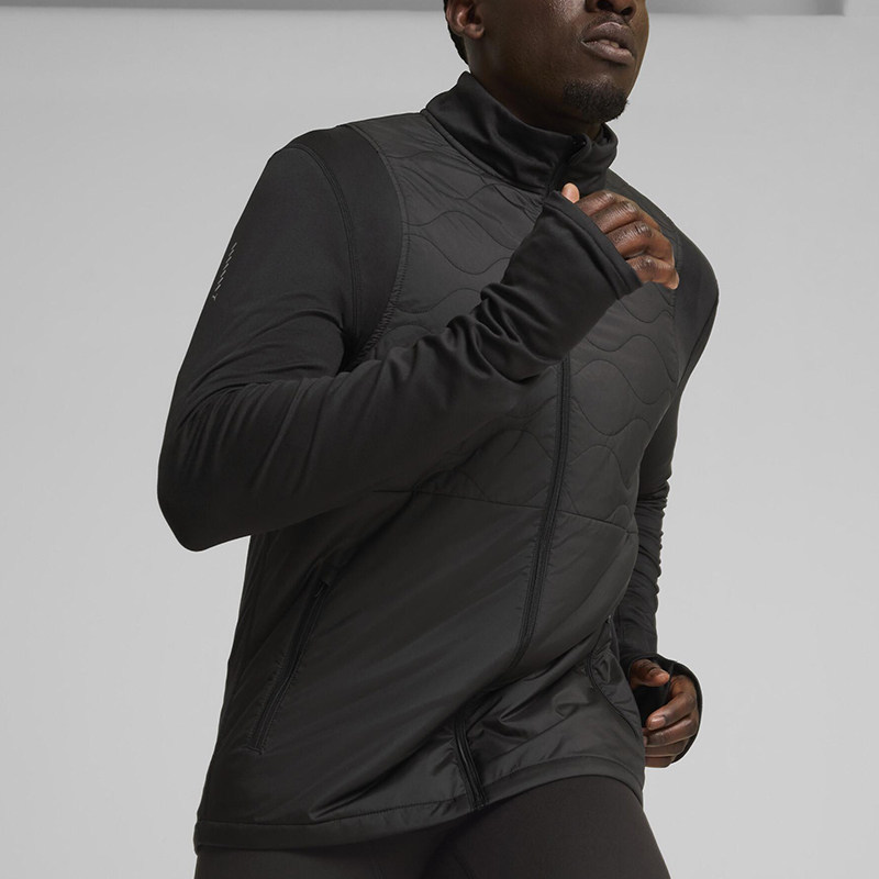 Puma/彪马正品2025新款男士保暖跑步修身夹棉外套524613-01