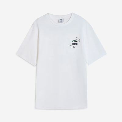 Puma/彪马正品2025夏季款男女简约图案时尚透气短袖631253-02