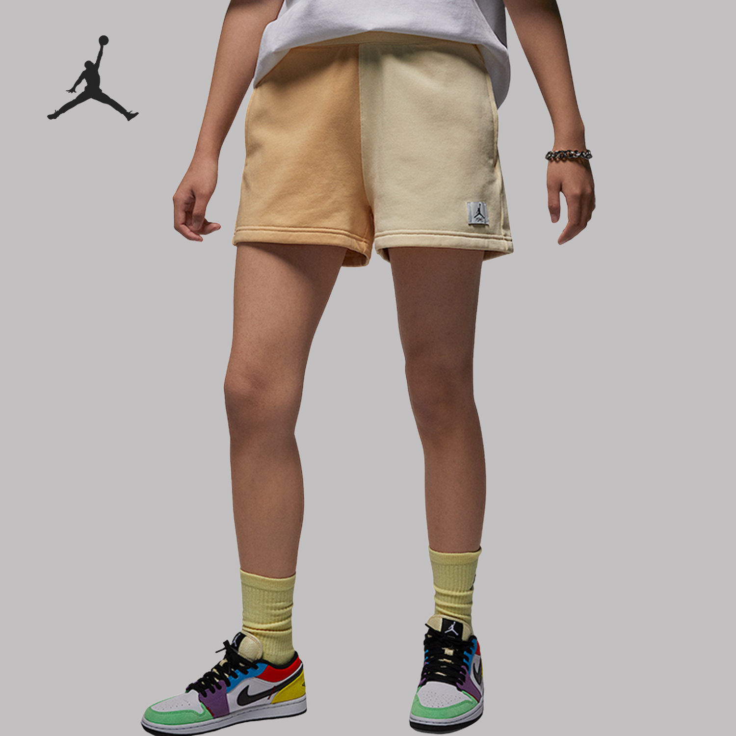 Nike/耐克正品JORDAN女士拼接时尚直筒运动短裤DZ3367-251