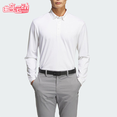 Adidas/阿迪达斯正品2025男士透气套头翻领运动长袖POLO衫JM7115