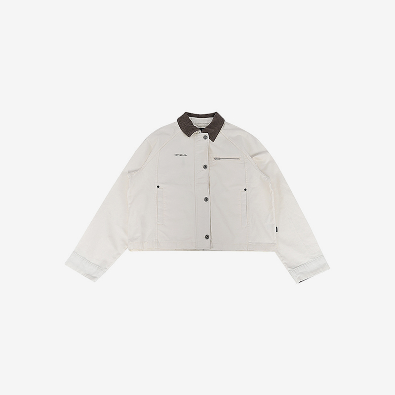 Converse/匡威正品2025新款女子简约翻领夹克外套10028466-A02