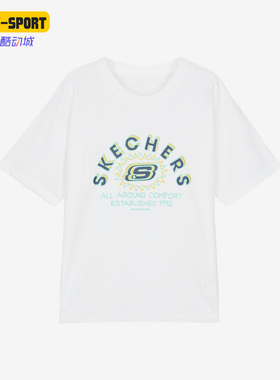 Skechers/斯凯奇正品时尚舒适休闲大童圆领运动短袖T恤 L222K064
