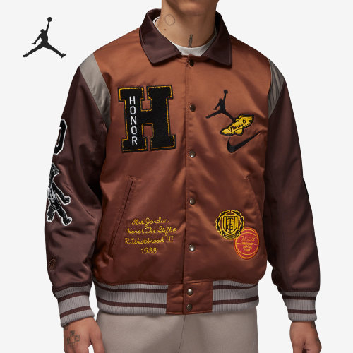 Nike/耐克正品JORDAN男子运动刺绣厚棒球休闲夹克DX6244-204