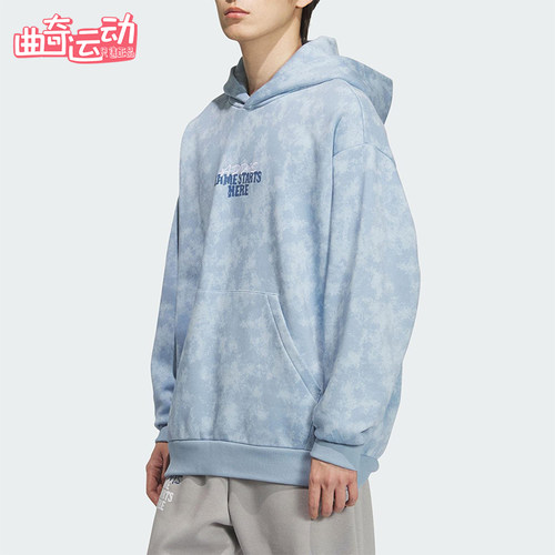 Adidas/阿迪达斯正品2025秋季款男士套头连帽休闲篮球卫衣KC2782