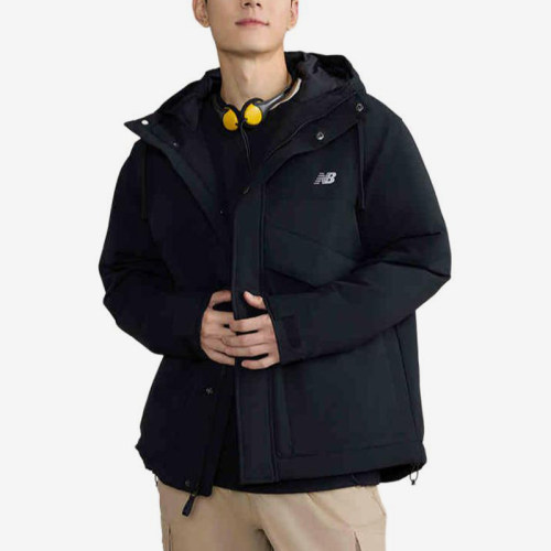 New Balance/NB正品运动男士拉链连帽休闲夹棉外套AMJ43377-BK