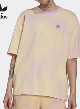 Adidas/阿迪达斯正品三叶草女子运动渐变晕染短袖T恤HL6597