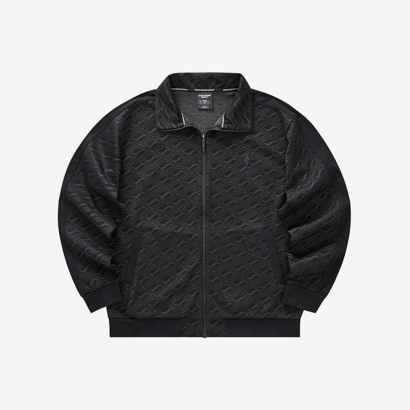 Skechers/斯凯奇正品新浪潮系列男子运动休闲针织翻领外套