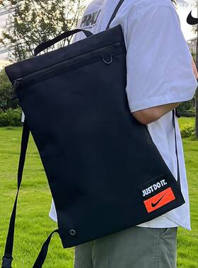 耐克足球收纳袋正品双肩背包篮球足球鞋袋束口袋抽绳双肩背抽绳包
