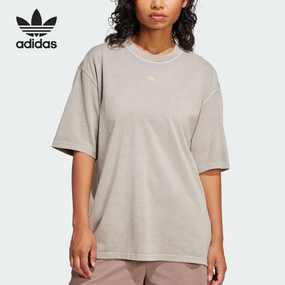 Adidas/阿迪达斯正品三叶草女士针织休闲宽松透气短袖JI5730