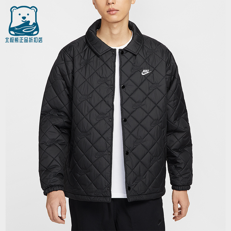Nike/耐克正品2025 Club男士耐穿宽松保暖梭织运动棉服HV1378-010