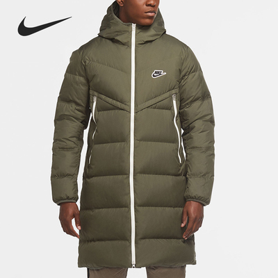 耐克男子中长款连帽羽绒服