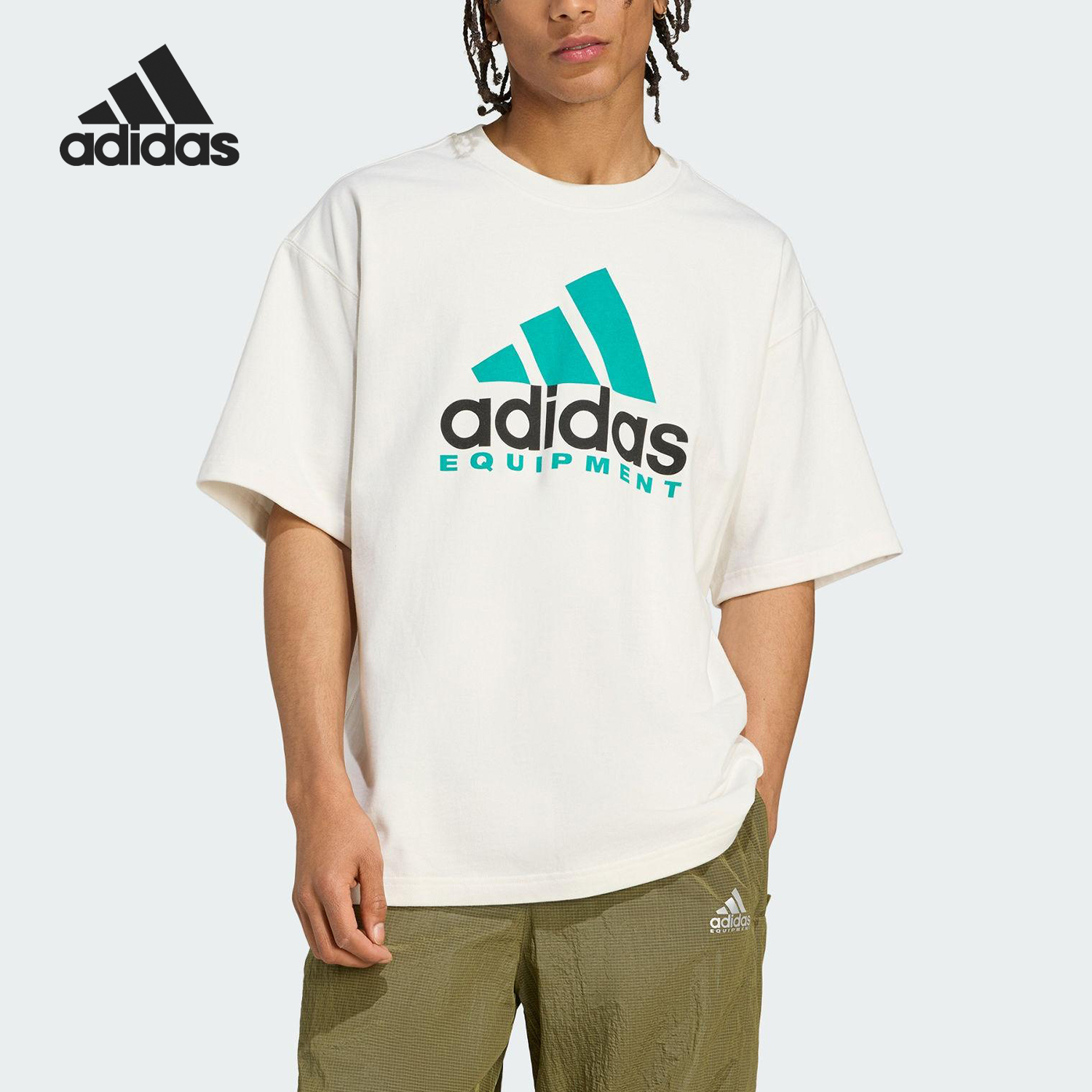 Adidas/阿迪达斯正品夏季男士宽松日常针织套头短袖T恤JW9129