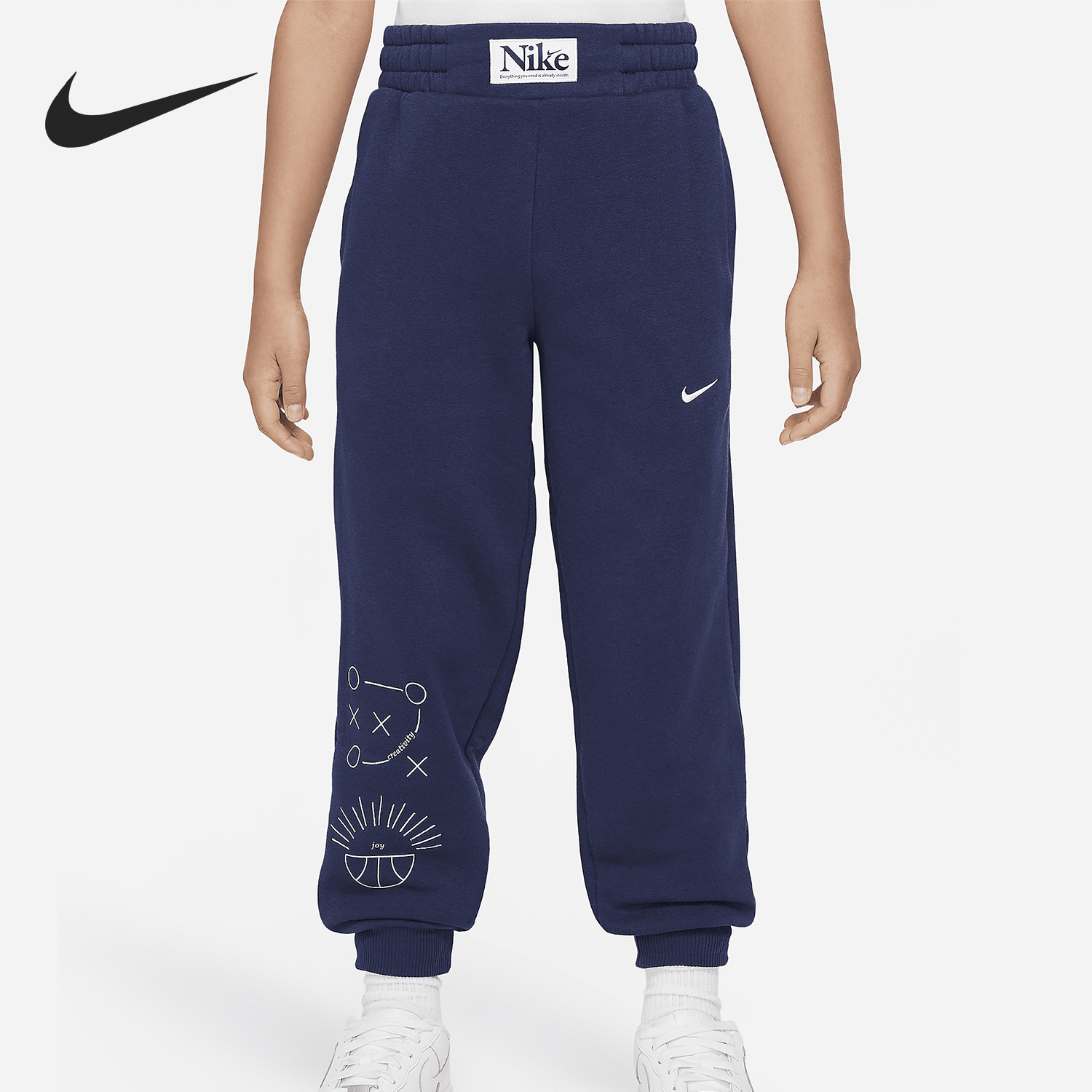 Nike/耐克正品秋季新款大童运动印花加绒篮球长裤FD4016-410