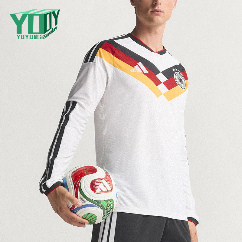 Adidas/阿迪达斯正品德国队男士针织修身足球运动长袖T恤JM1336