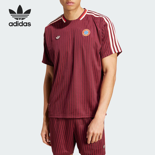 Adidas/阿迪达斯正品三叶草男士足球运动三条纹短袖JF0595