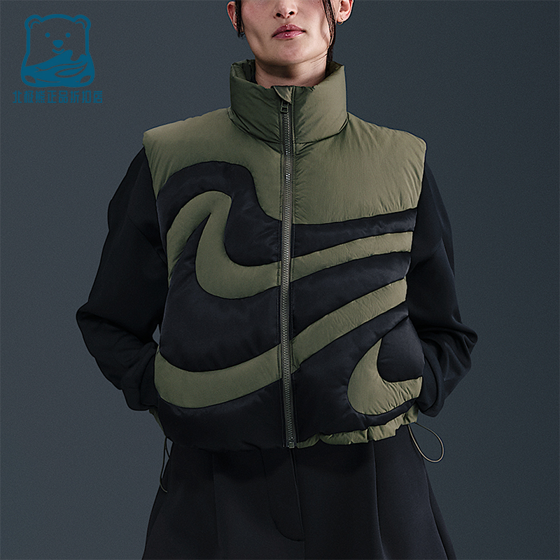 Nike/耐克正品Swoosh Series女士休闲运动复古羽绒马甲IH3981-222
