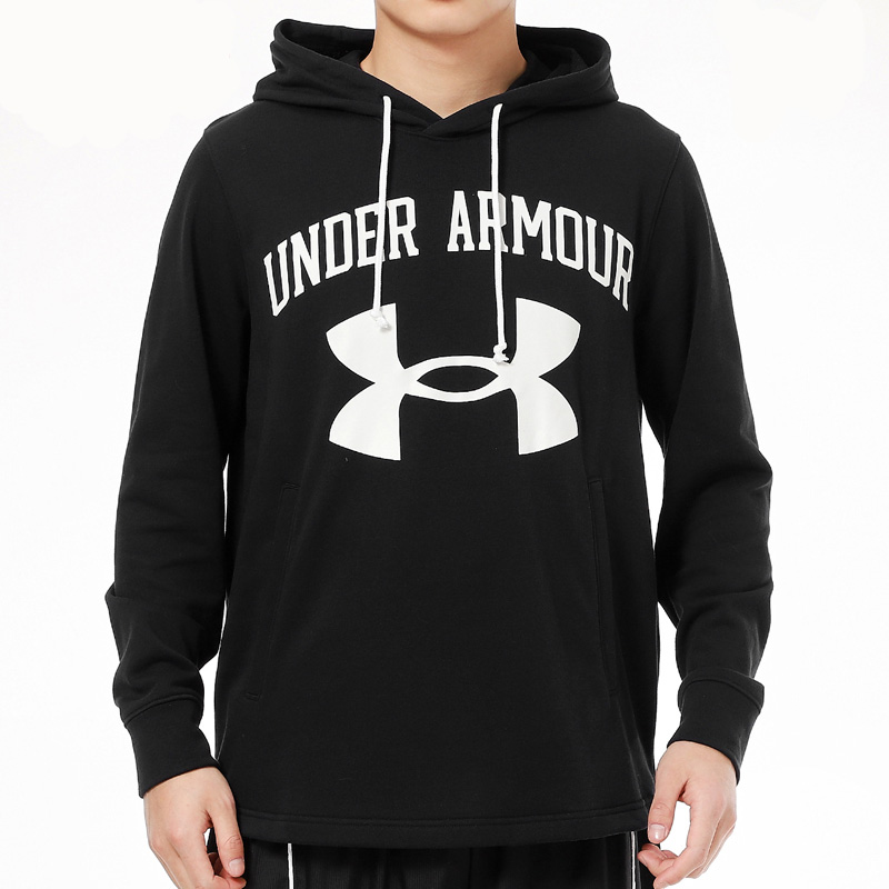 安德玛正品男子运动服UA长袖套头衫跑步连帽卫衣1361559