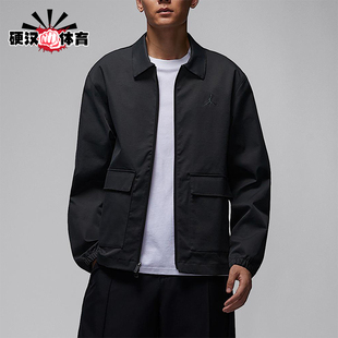 Nike/耐克正品JORDAN男士拉链高尔夫运动刺绣翻领外套HQ8682-010