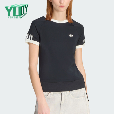 Adidas/阿迪达斯正品三叶草女士透气双层运动修身短袖T恤KW4528