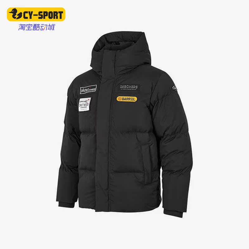Skechers/斯凯奇正品冬新款女子保暖休闲短款连帽羽绒服 L421W001