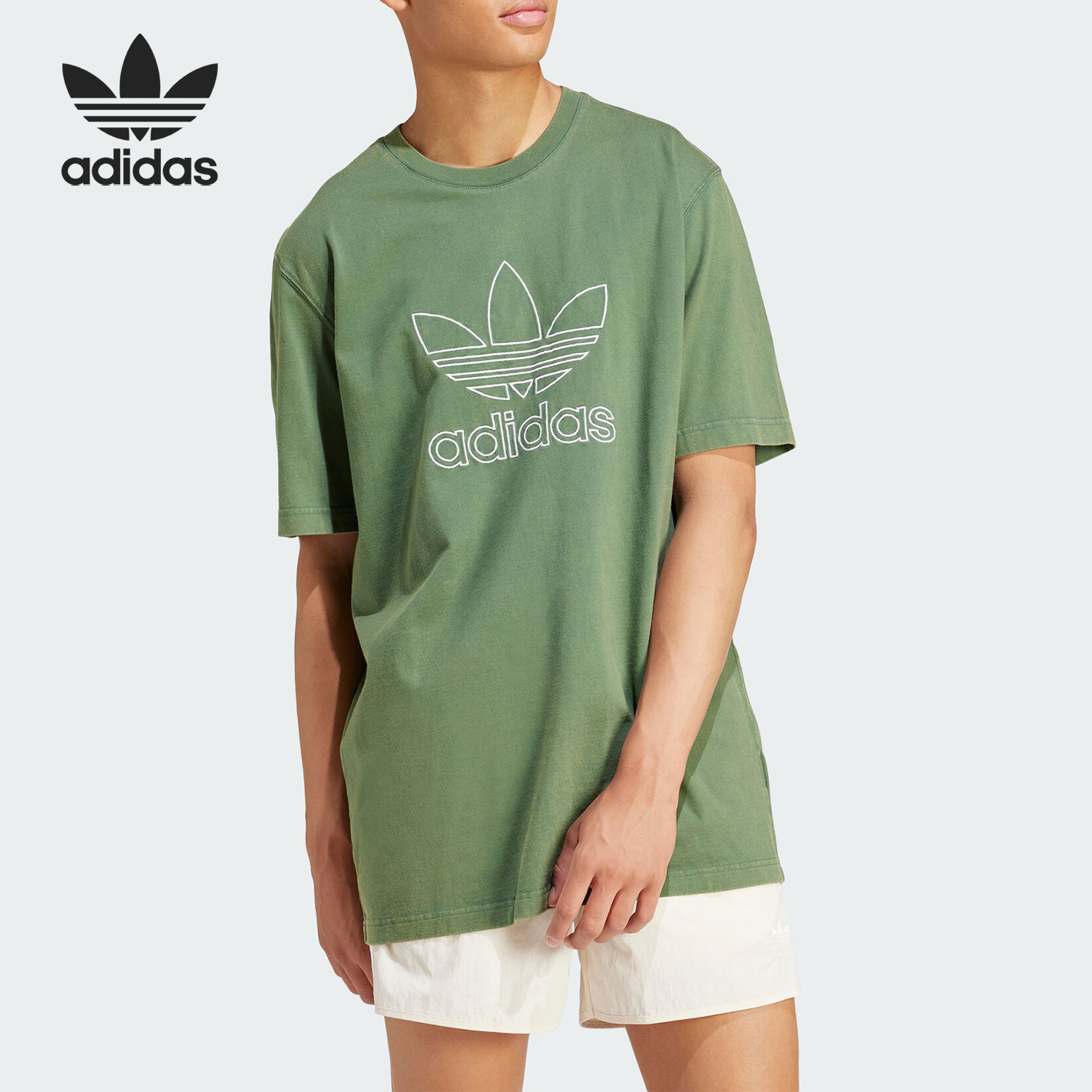 Adidas/阿迪达斯正品三叶草男士复古运动宽松短袖T恤IR7993