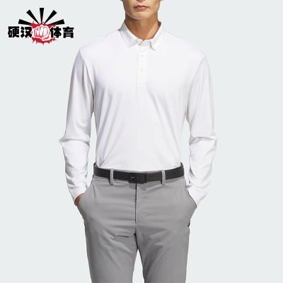 Adidas/阿迪达斯正品2025男士透气套头翻领运动长袖POLO衫JM7115