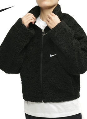 Nike/耐克正品女子羊羔绒保暖短款休闲运动夹克外套 CU6640