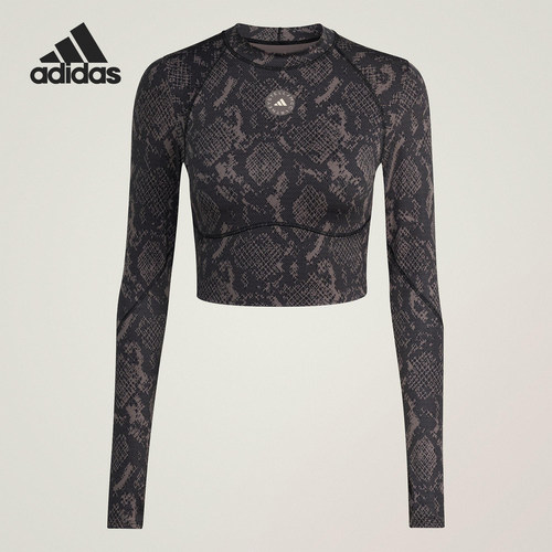 Adidas/阿迪达斯正品2025女士短款训练运动修身长袖T恤JW4567