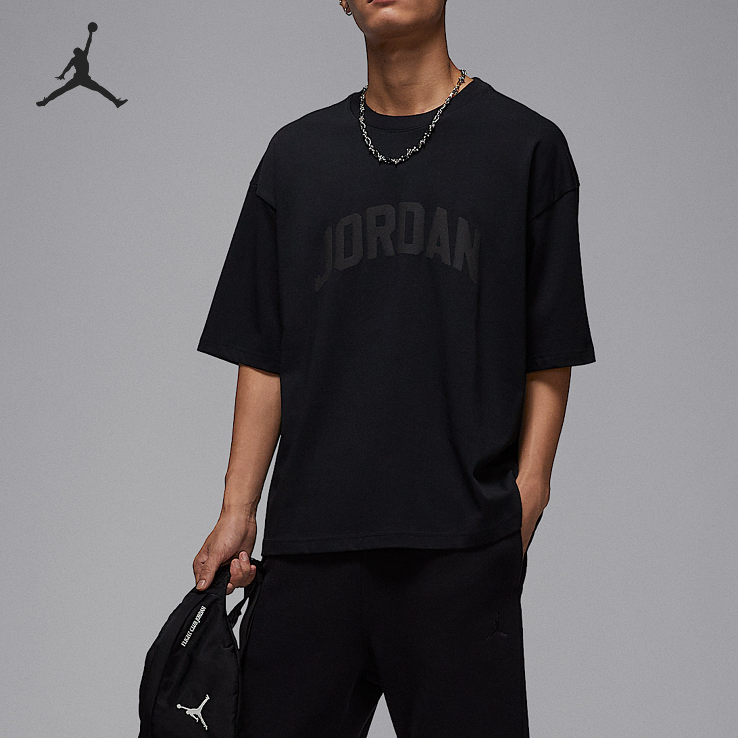 Nike/耐克正品JORDAN男士宽松针织透气运动短袖HQ8936-010