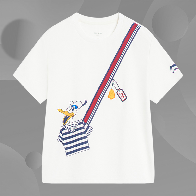 Lining/李宁正品男小童休闲圆领短袖T恤YHST037