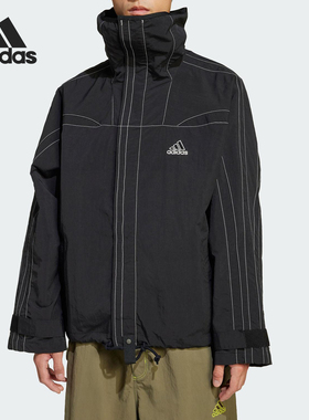 Adidas/阿迪达斯正品2025春季新款男士梭织条纹外套JD5419