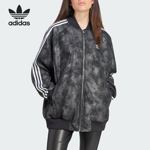 运动宽松夹克外套IY8054 三叶草女士时尚 Adidas 阿迪达斯正品