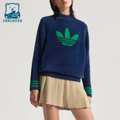 高尔夫保暖针织卫衣JX9267 三叶草女士运动衫 Adidas 阿迪达斯正品