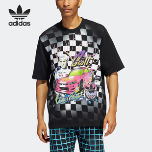 三叶草男女潮流印花宽松运动短袖 HG6512 阿迪达斯正品 Adidas