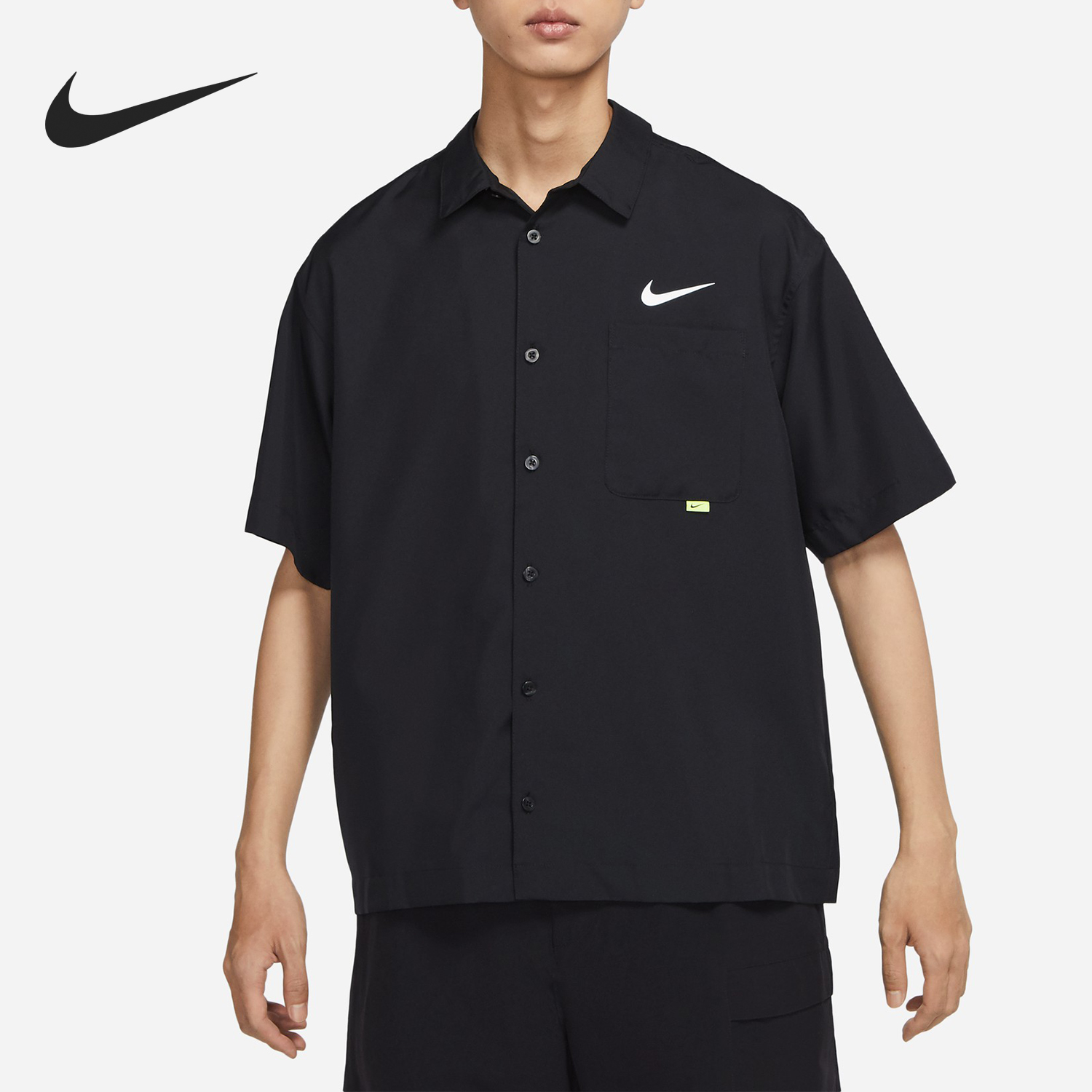 Nike/耐克正品 SWOOSH 男子宽松透气衬衫短袖 DX6308-010