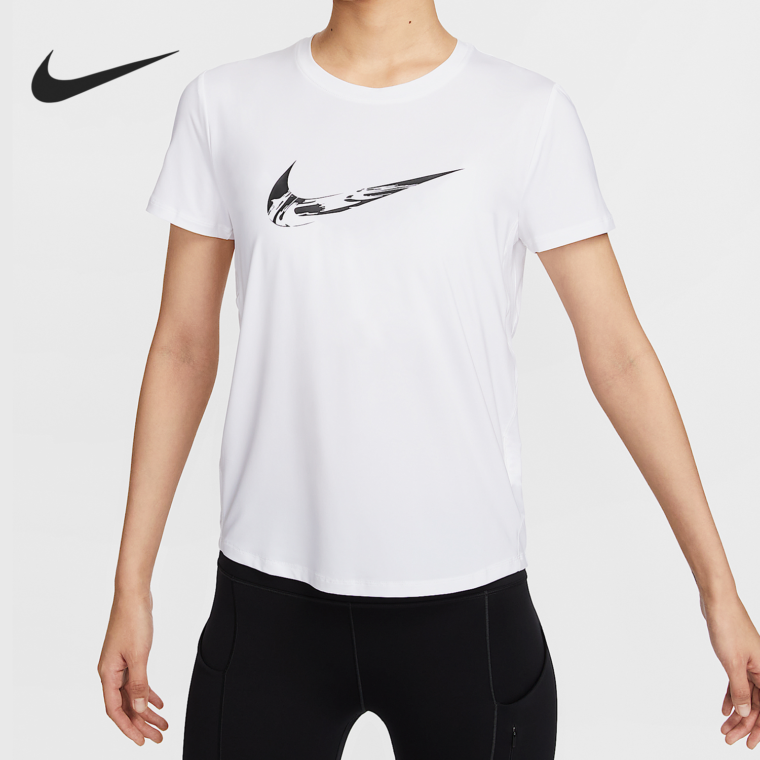 Nike/耐克正品Dri-FIT女士圆领针织透气休闲短袖FV6374-100