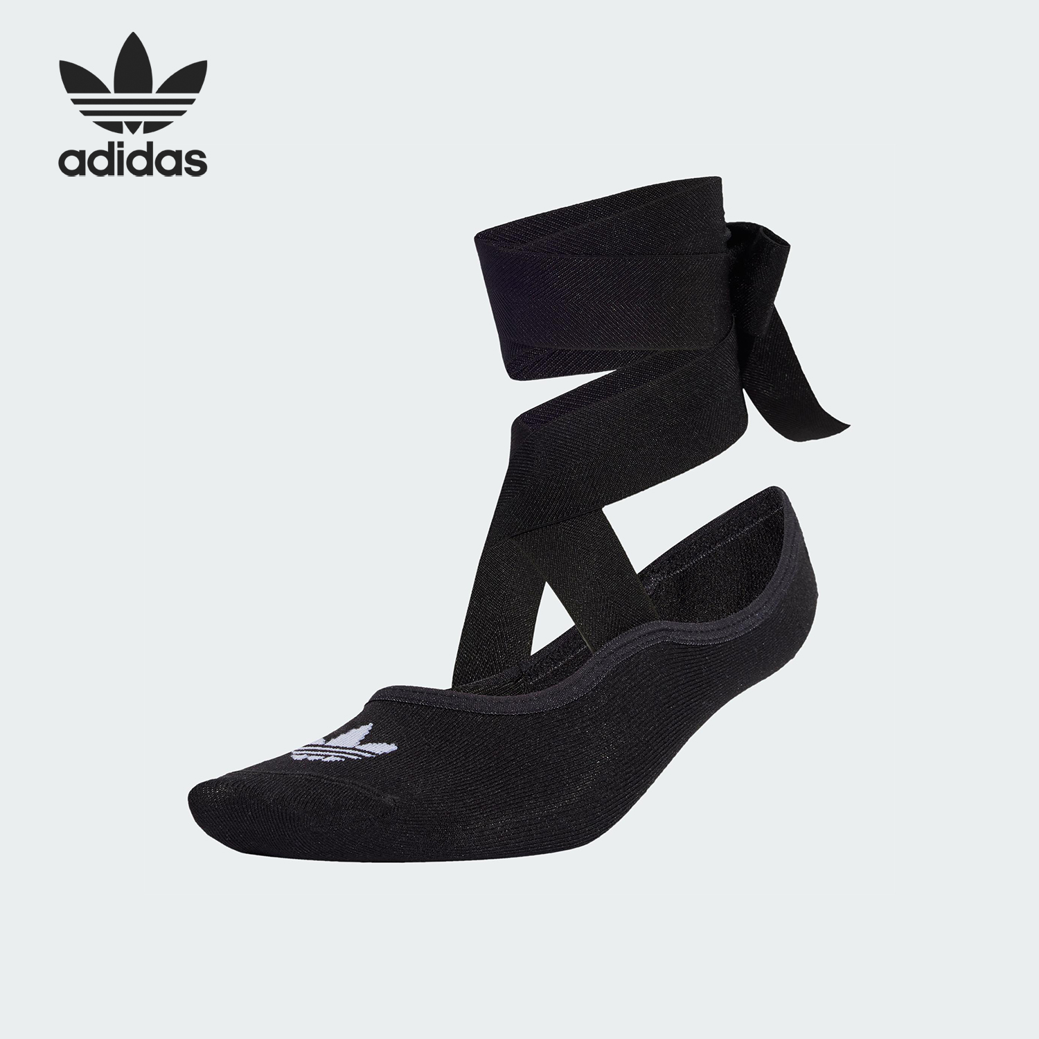 Adidas/阿迪达斯正品三叶草女士芭蕾风绑带袜子一双装JD5621