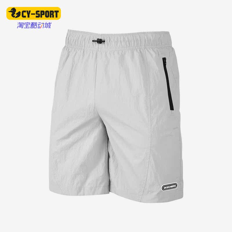 Skechers/斯凯奇正品夏季男子梭织跑步松紧腰运动短裤P223M040